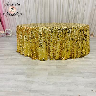 China High quality recycled 18mm sequin tablecloth for wedding party decoration for sale