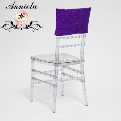 China AL2019-CC09 Eco - Friendly Wholesale Various Colors Sequin Chair Cover For Wedding Banquet for sale