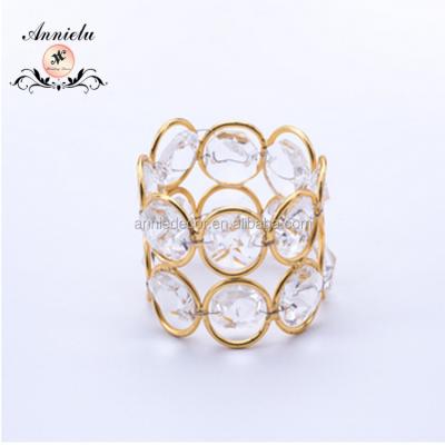 China Wholesale Viable Napkin Ring Metal Crystal Mosaic Napkin Ring For Wedding Event Table Decoration for sale