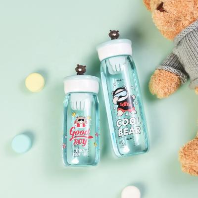 China Custom Wholesale Stocked 600ml High Capacity Kids Drinking Bottle Cute Kids Water Bottle With Tea Infuser for sale