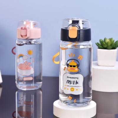 China Reusable Cartoon Pattern High Borosilicate Glass Drinking Water Viable Hot Selling Bottles For Kids Travel for sale