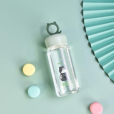 China Wholesale Price Sustainable High Borosilicate Glass 400ml High Quality BPA Free Water Bottle For Kids for sale