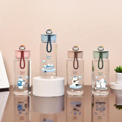 China Customized Leakproof Top Quality Sustainable Borosilicate Straight Bottle Eco-friendly Water Bottle With Strap for sale