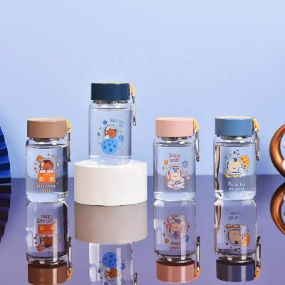 China Viable Wholesale Price Portable Drinkware Customized High Borosilicate Glass Water Bottle With Tea Infuser for sale