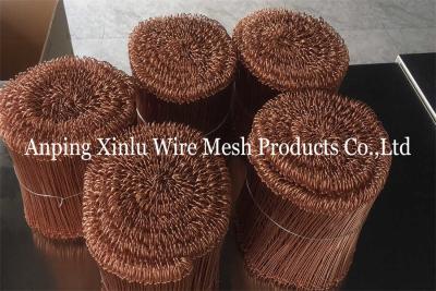 China BWG SWG Copper Coated Double Loop Tie Wire 1.0mm X Length 100mm Twin Wire Double Loop Binding Wire for sale