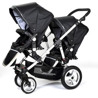 China Polyester Factory Supplier Luxury Baby Pram Twin Newborn Baby Troller Stroller Double Stroller for sale