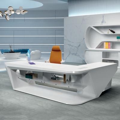 China High End Convertible White Luxury Commercial Unique Modern Design Office Furniture Executive Office Desk for sale