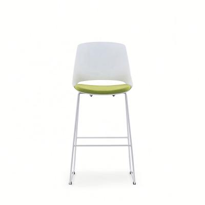 China Simple White Cheap Modern Plastic Yellow Simple Bargain High Home Furniture Bar Stool Chair Office Waiting Chairs for sale