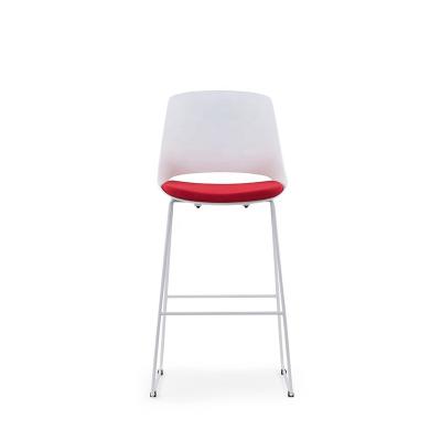 China Simple Cheap Modern Plastic Yellow Simple Bargain Conference Home Furniture Bar Stool High Chair Office Waiting Chairs for sale