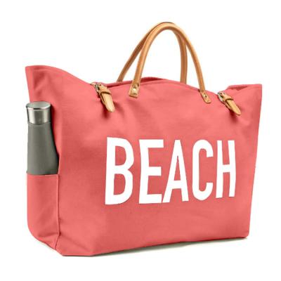 China 2021 Fashion Hot Selling Custom Canvas Beach Bag Travel Tote Handbag Large Bags For Women for sale