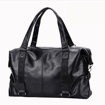 China Custom Fashion Fitness Travel Large Heavy Duty Duffel Bag Waterproof PU Black Mens Sports Gym Duffel Bag for sale