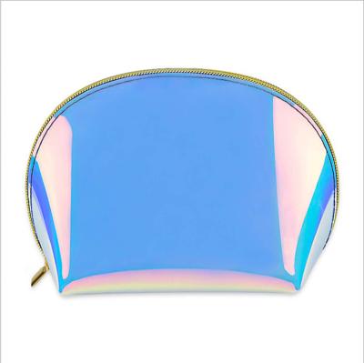 China Custom Semicircular Large Capacity TPU Laser Symphony Cosmetic Bag Water Resistant Waterproof Clutch Storage Bag for sale