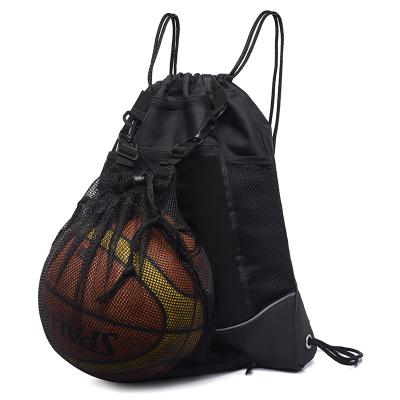 China Wholesale Custom Drawstring Bag Basketball Backpack Outdoor Sports Travel Nylon Rucksack for sale