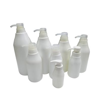 China New 100ml To 1000ml Milk Shape Series White In Stock PE Salon Wash Bottle Supermarket Plastic Shampoo Bottle With Pump Head for sale