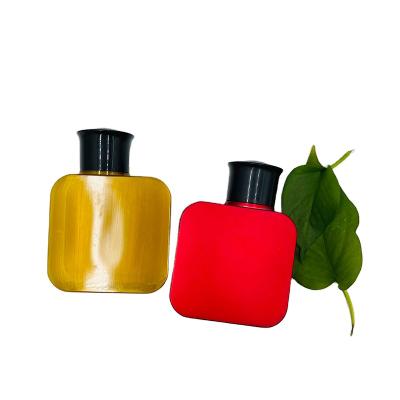 China 280ml PVC Color Square Skin Care And Beauty Salon Cosmetic Shampoo Bottle With Cover for sale