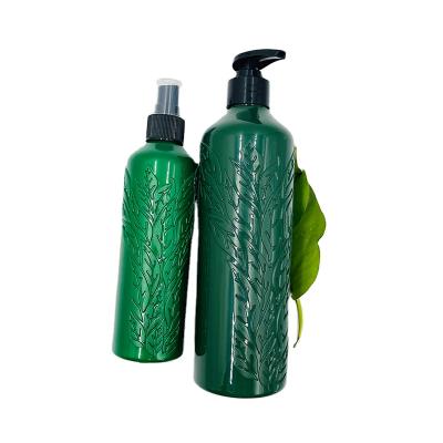 China 260ML 600ML 2021 High Quality Single Empty Leaf Shape PVC Shower Gel Bottle Shampoo And Conditioner Bottles Cosmetics for sale