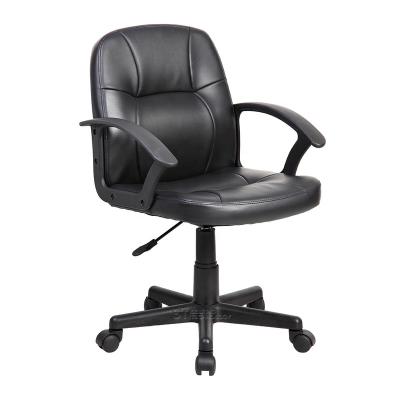 China Free Sample 2020 OEM High Quality Black Adjustable Ergonomic Leather PU Swivel Office Chairs for sale