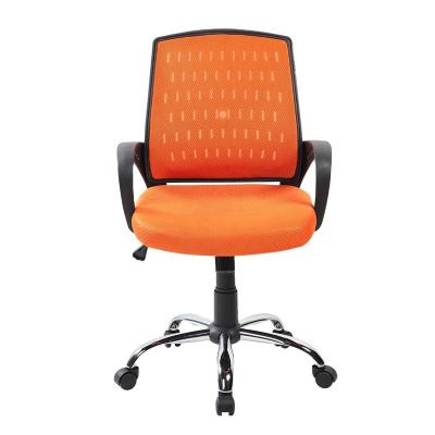 China (Size) 2022 Economic Price Orange Mesh Fixed pp Armrests Adjustable Base Chrome Living Room Desk Chairs On Sale for sale