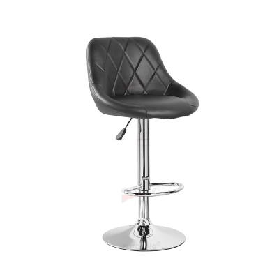 China 2022 Contemporary Kichen OEM PU Frame Base Counter Height High Quality Leather Chromed Bar Stool for sale