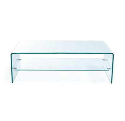 China Moden Simple Design Tempered Glass Rectangle Modern Clear Coffee Table for sale