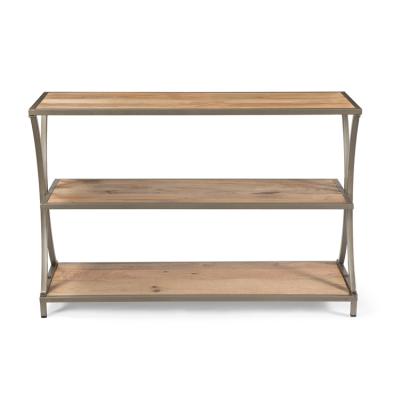 China Sturdy Modern Industrial Mango Wood Shelf 3-Tier Console Table for sale