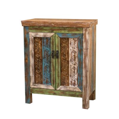 China Multicolor Mid Century Style Antique Solid Wood 2 Door Living Room Cabinets for sale