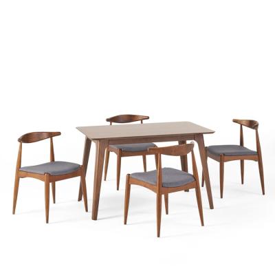 China Free Shipping Modern In USA 5 Piece Modern Wood Dining Table Set for sale