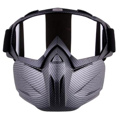 China Motorcycle Outdoor Sports UV400 Wejump Anti Scratch Detachable Face Mask Motorbike Dustproof Goggles With Adjustable Strap for sale