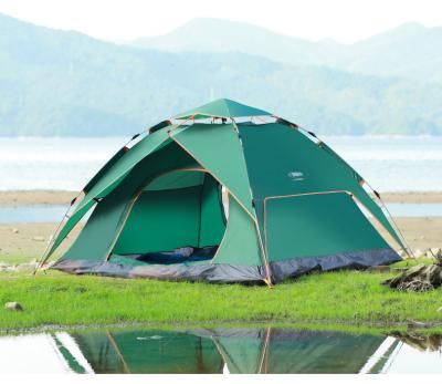 China Extended Type Double Layer Automatic Hydraulic Tent 3-4 Person Instant Waterproof Nylon Camping Tent for sale