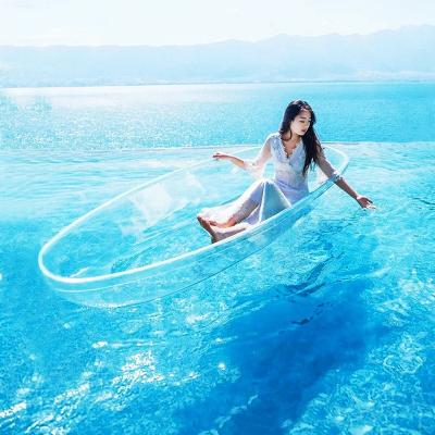 China Single transparent kayaking red bed the fiberglass photography plastic watercraft crystal lattice outdoor wedding double for sale