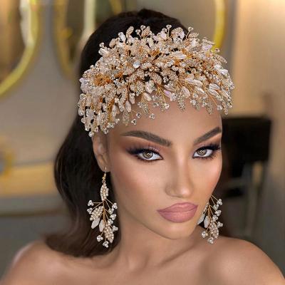 China Popular Crystal Bridal Hair Band Bride Crown Metal Bridal Wedding for sale