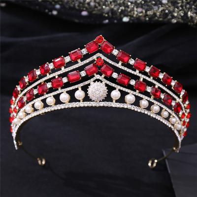 China Fashionable Elegant Bride Tiara Crystal Hair Accessories Rhinestone Alloy Hair Jewelry Gifts Wedding Tiara Crowns for sale