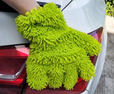 China Super Absorbent Hand Wash Microfiber Mitt Car Wash Mitt Microfiber Noodle Wash Mitt for sale