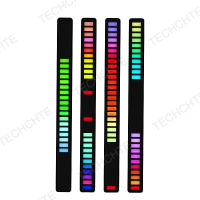 China USB Car Sound Activated Panel Rhythm Music Lamp Digital Led Equalizer Car Stickers RGB Light Sound Activated Light for sale