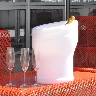 China A viable champagne bucket with a tilted mouth electric illuminated illuminati customized waterproof led ice bucket for sale