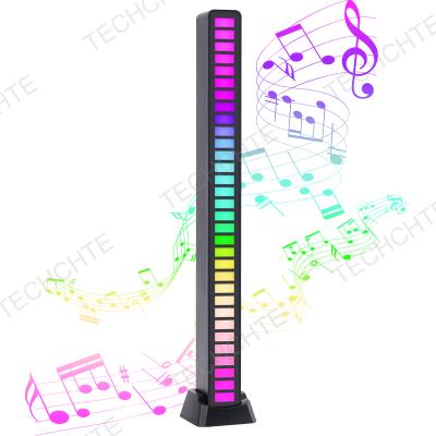 China Double Row RGB Collection Light Music Atmosphere Electric Rhythm Control Rhythm Light EUROPEAN Sound Colorful Voice Control Car Light for sale