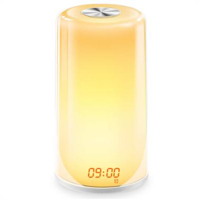 China RGB Industrial Sunrise Wake Up Alarm Clock Light Color Smart Sleep Led Desk Lamp Night Light for sale