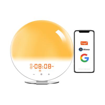 China Radio 2021 Hot Selling Nap Atmosphere Alarm Clock Wake Up Light Lumie Sunrise Alarm Clock Led Light for sale