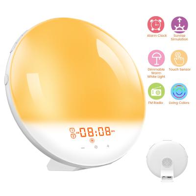 China 2021 Hot Selling Light Lamp Wake Up Sleep Trainer Digital Led Bedside Bedroom Light Atmosphere Sunset Mode Radio Nap Light 2021 for sale