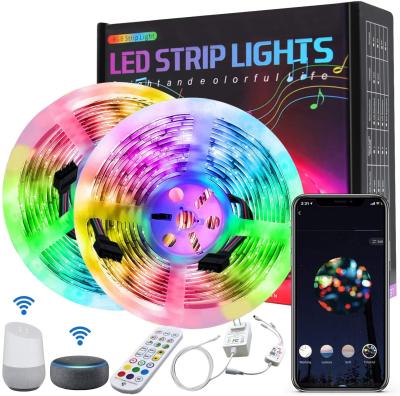 China Hotel Tuya Led Strip Smart Wifi 5050 Waterproof 5m 10m RGB Lights Alexa Google Home App Led Strip Controlled For Room Christmas Decor for sale