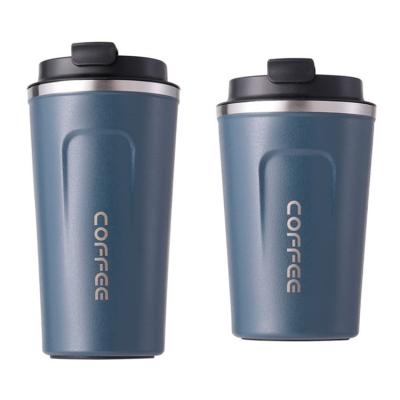 China Portable 380ml/510ml Plastic Scratch-proof 304 Stainless Steel Car Cup Insulated Car Cup Clamshell Cup Coffee Mug for sale