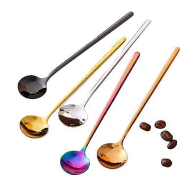 China Factory PVD 304 Stainless Steel Mini Honey Tea Spoon Gift Viable Promotional Colorful Cutlery Dessert Tea Spoon 304 Stainless Steel for sale