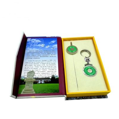 China Business Gold Inlaid Jade Keychain Metal Bookmark Custom White Metal Bookmark Production for sale