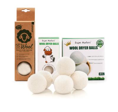 China Wholesale 100% Wool Dryer Balls Wool Dryer Balls Odor Elimination/Dehumidification 6-Pack XL New Zealand With FBA DDP Service for sale