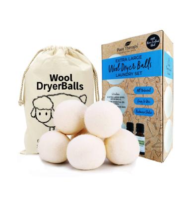 China Odor Removing / Dehumidification 6-Pack XL Premium 100% Wool Dryer Balls Washing Ball 100% Pure Organic Wool Dryer Balls for sale