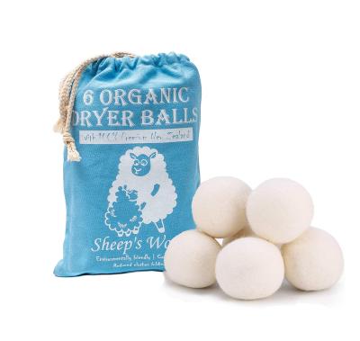 China Smell Removing / Natural Handmade 100% Organic Wool Dryer Balls Dehumidifying Softener (6 Packs) Natural & Unscented for sale