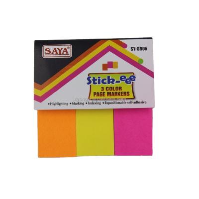 China Great Quality Self Adhesive Logo Clear Sticky Notes Pad Custom Marks Page Marker With Three Color for sale