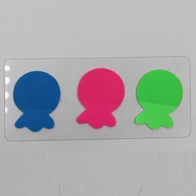 China Self Adhesive Custom Fish Foot Shaped Translucent Sticky Notes Transparent PET Long Index for sale