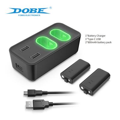 China Game Player DOBE Factory Direct Supply Dual Battery Charger&USB Hub For XBOX XSX Charging Hub Dock With 2*600mAh Rechargeable Battery Packs for sale