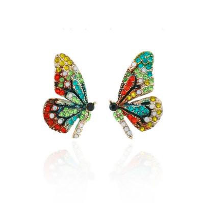 China Ethnic Style Butterfly Girl Heart Earrings Butterfly Wings Earrings Diamond 925 Fashion Earrings for sale